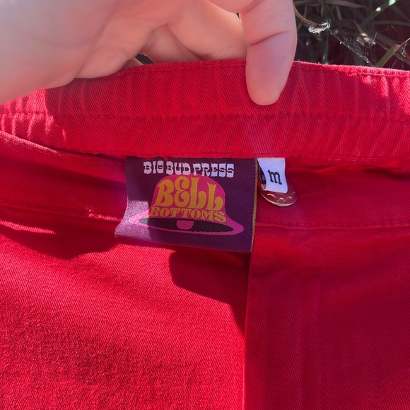 Big Bud Press red bell bottoms, worn once size M - Picture 2 of 4